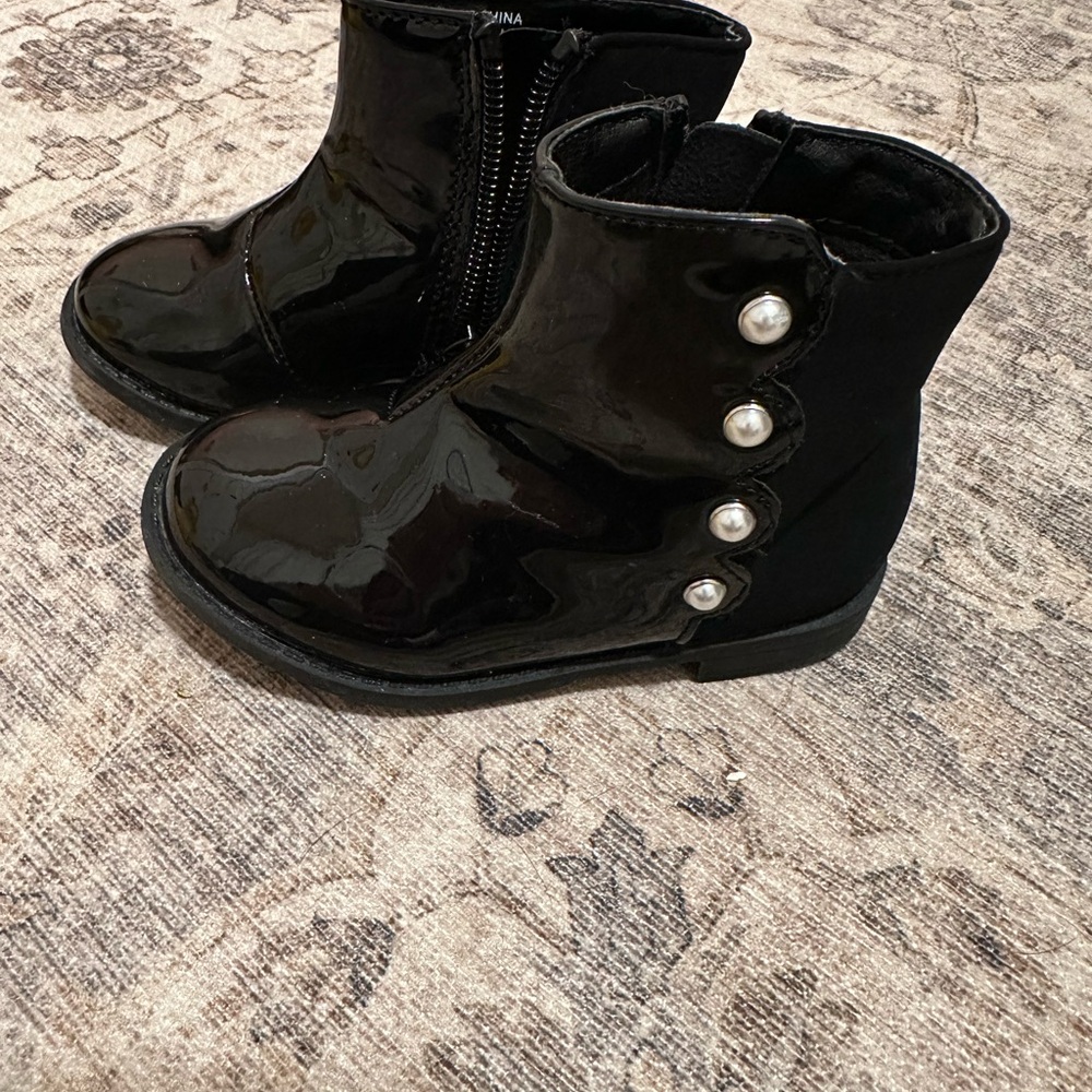 Patent leather boots